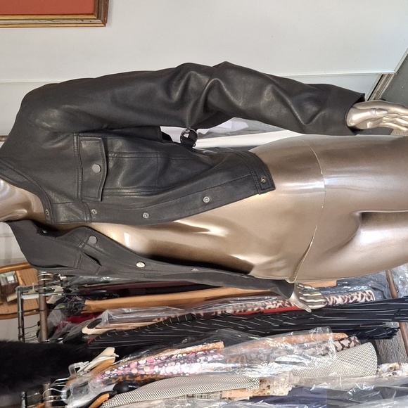 Vintage runway pleather crop jacket - Picture 2 of 5